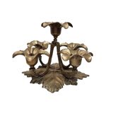 Mid-century 5-arm brass flower candlestick