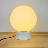 Lamp opaline globe and ceramic wall or ceiling lamp
