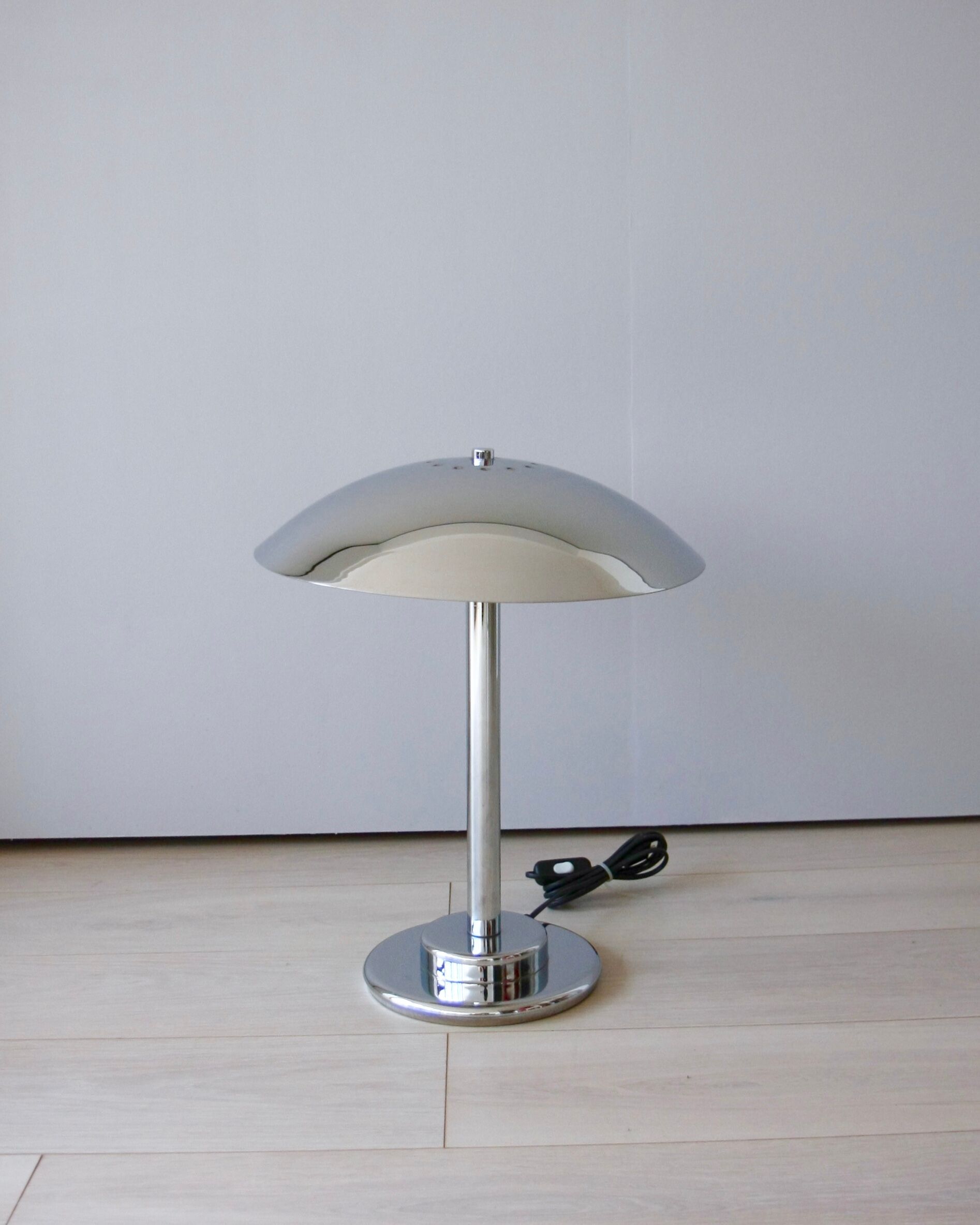 Aluminor chrome mushroom lamp art Deco style
