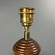 Midcentury wood turned adjustable table lamp with glass sphere, 1970s