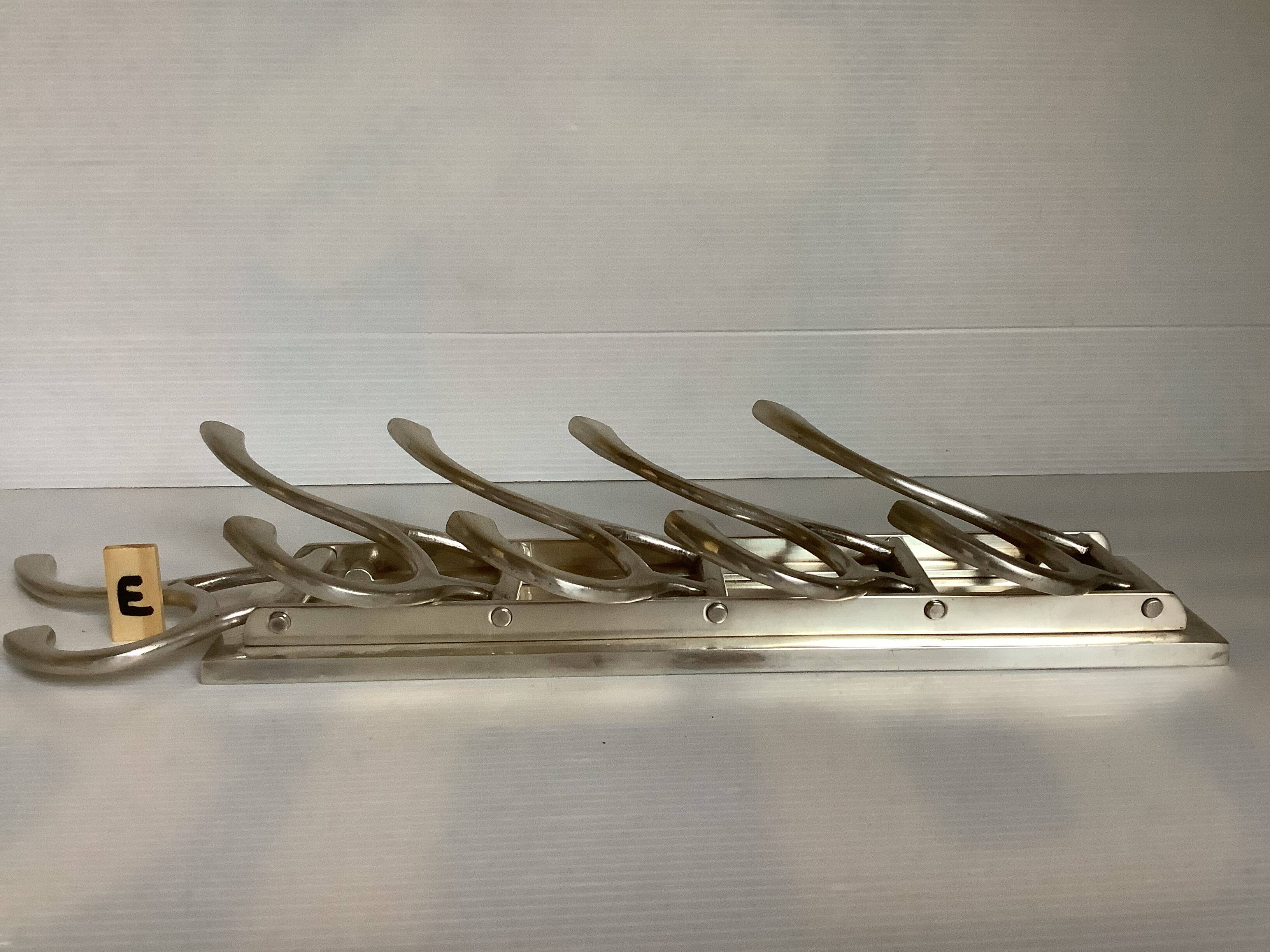 Haceka style coat rack with 5 adjustable hooks E