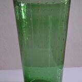 Very large vase 35 cm in green bullicante glass Murano or Empoli Italy 1960
