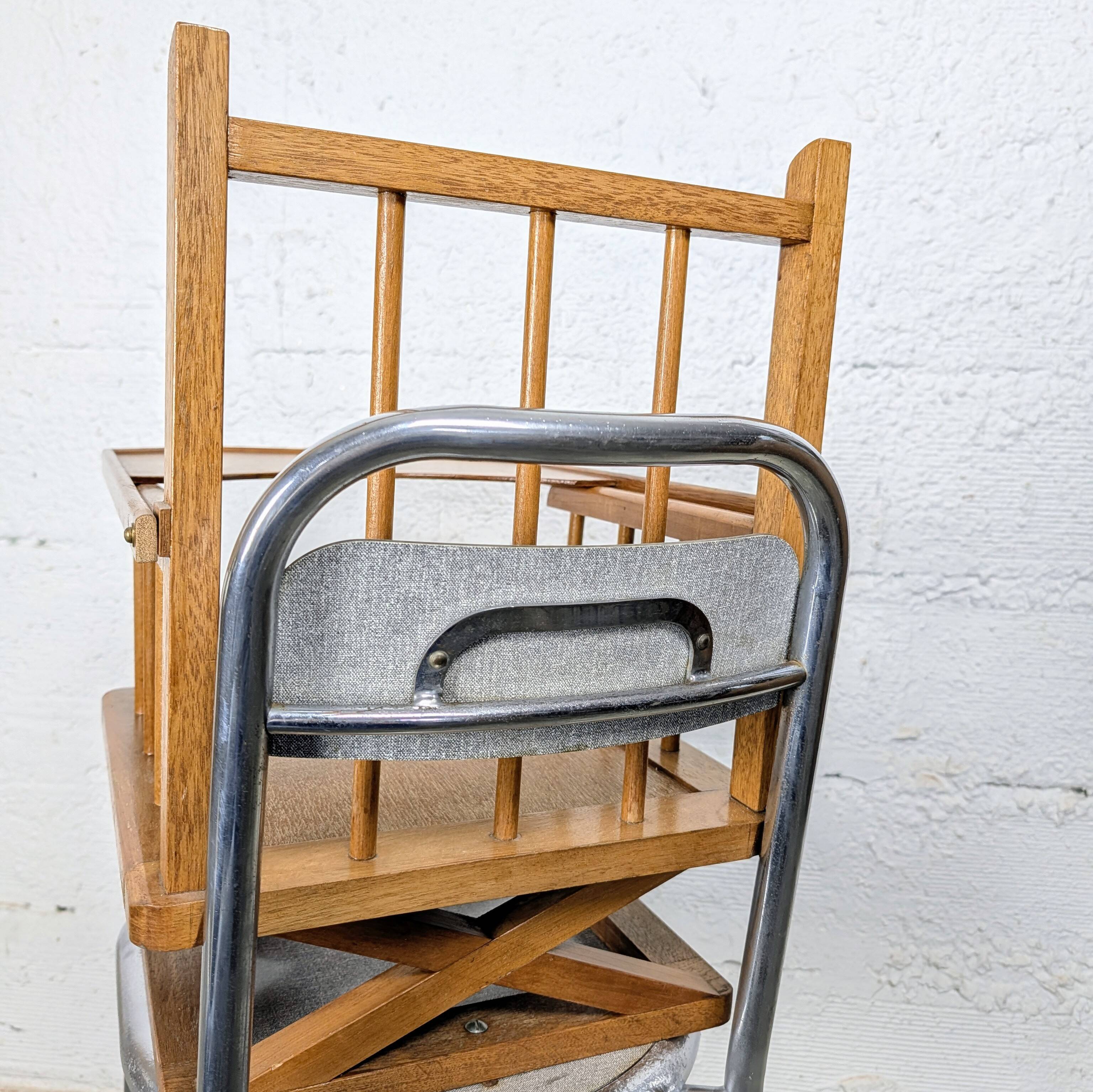 Chaise haute métal et bois