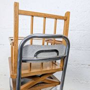 Metal and wood high chair