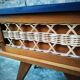 Bedside table wood and braided rattan