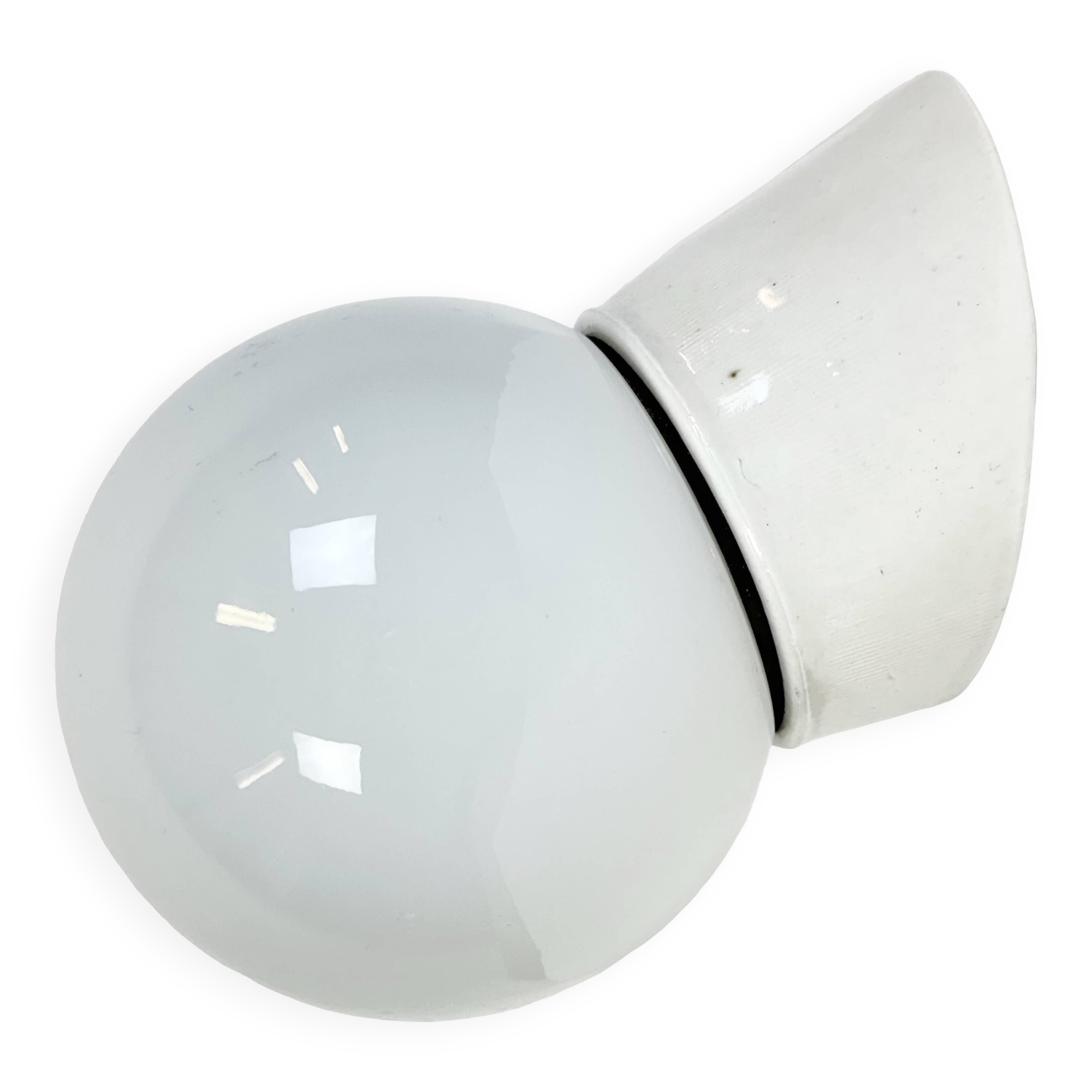 Vintage White Porcelain Wall Light, 1970s