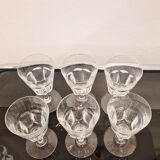 6 crystal glasses stamped Baccarat