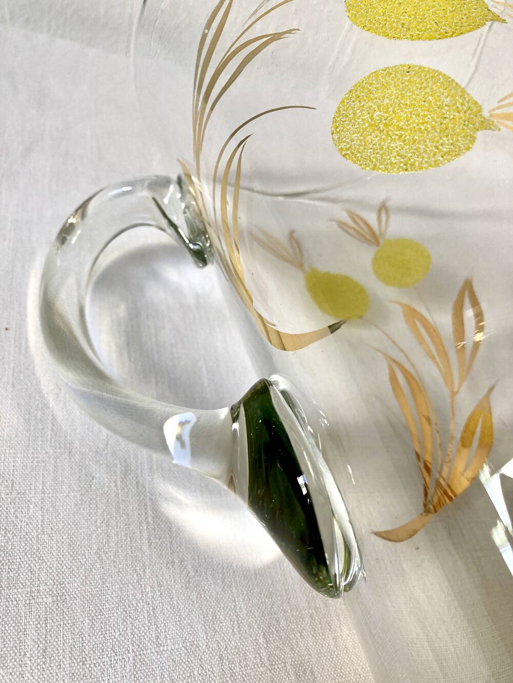 Lemonade service, lemon and golden foliage decor, France, 1960s-70s.