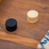 Small game of travel checkers, beech wood, 1970