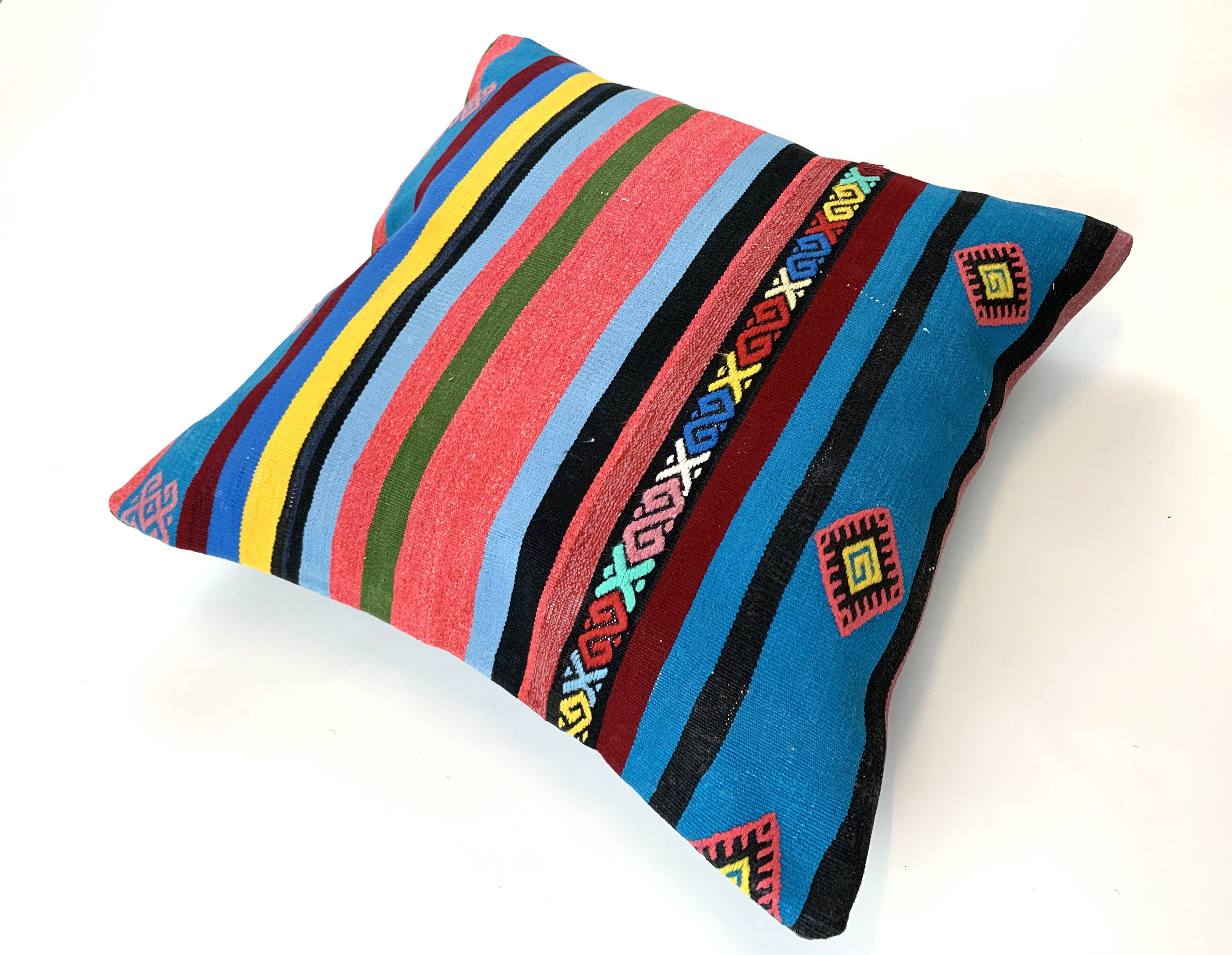 Vintage turkish kilim cushion cover 55x55 cm