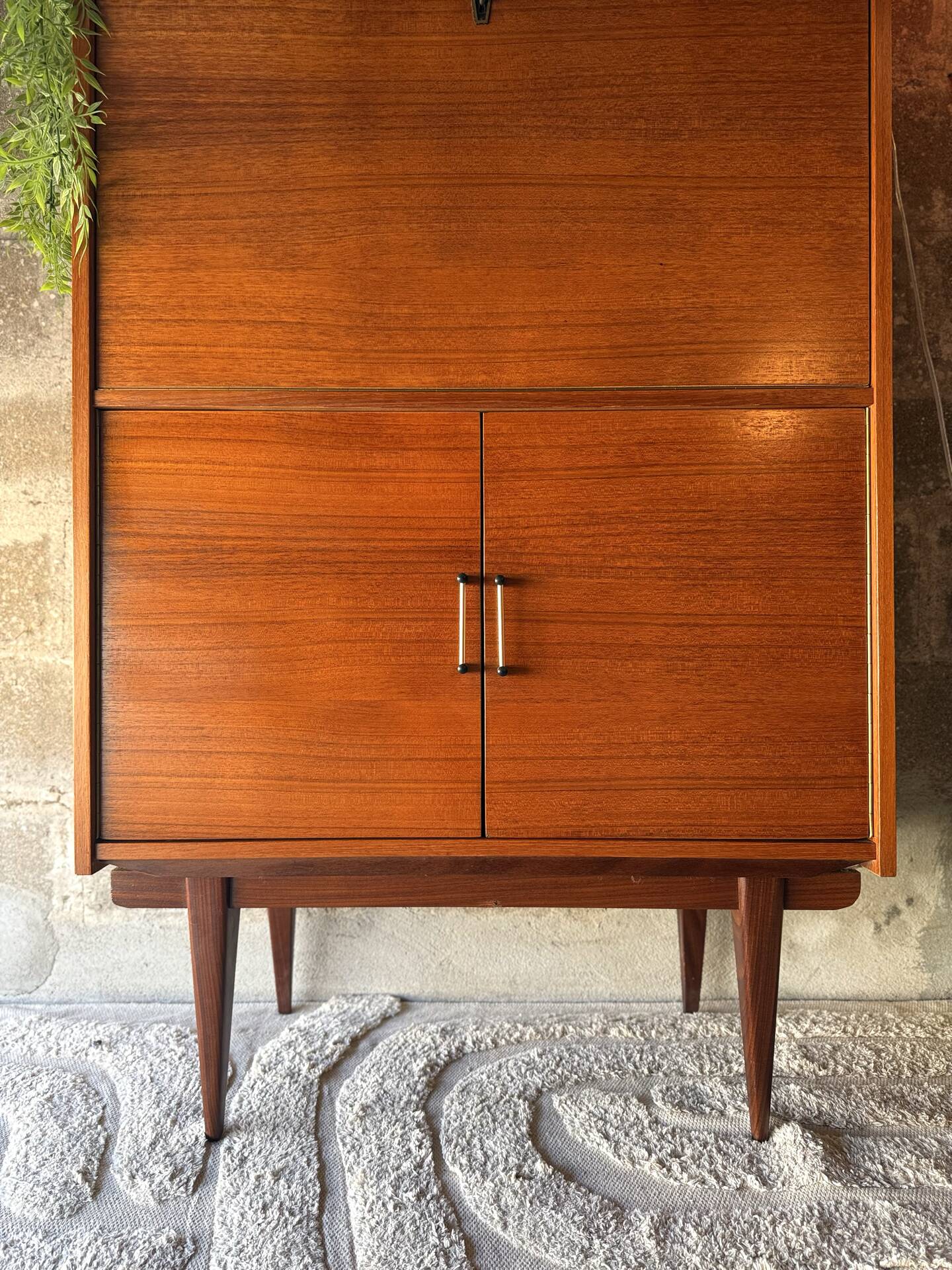 Armoire secrétaire vintage scandinave en teck, 1960