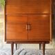 Armoire secrétaire vintage scandinave en teck, 1960