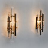 Pair of wall lamps Venini glass from Murano Italy 1970