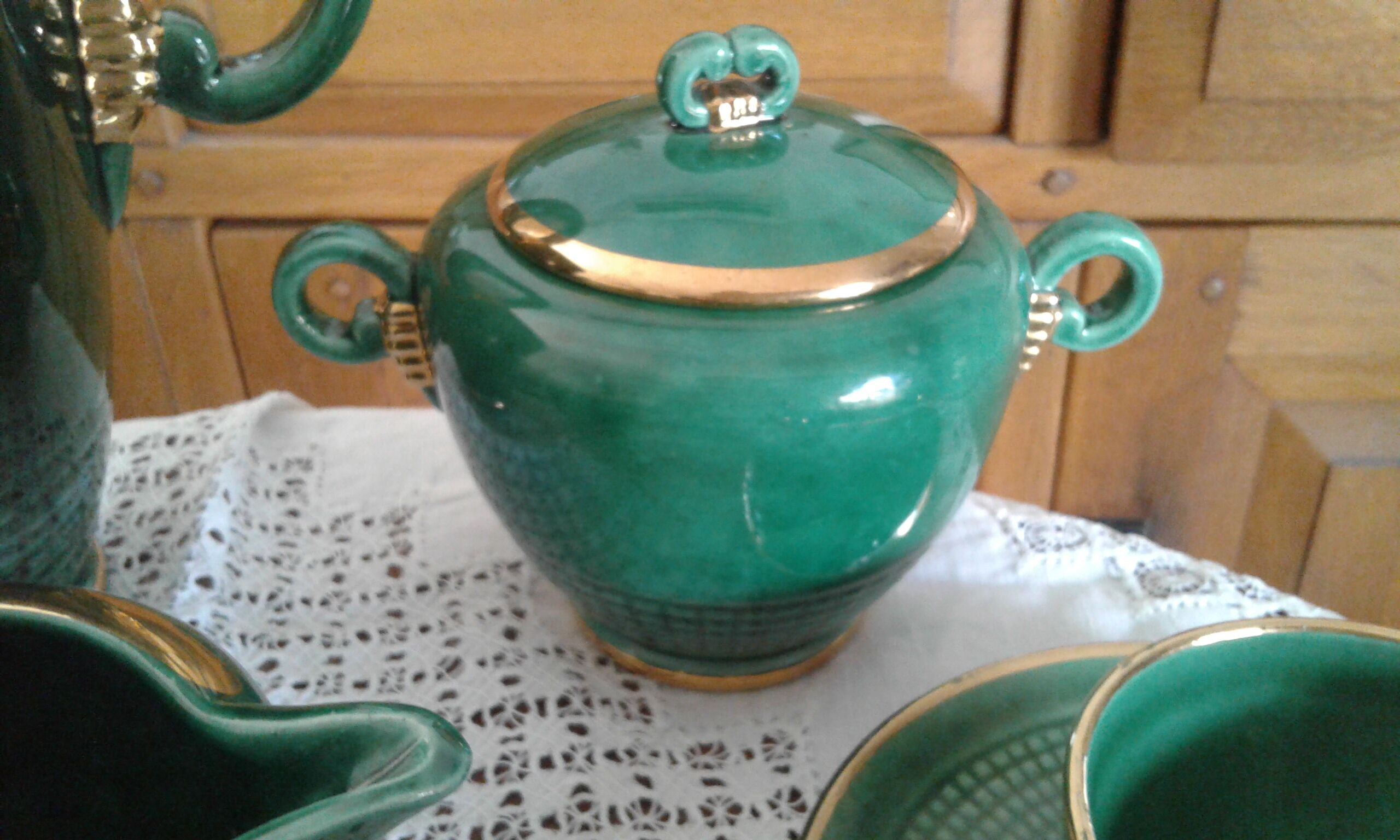 Coffee service, Saint Clement ceramics, Blanche Letalle, circa 50