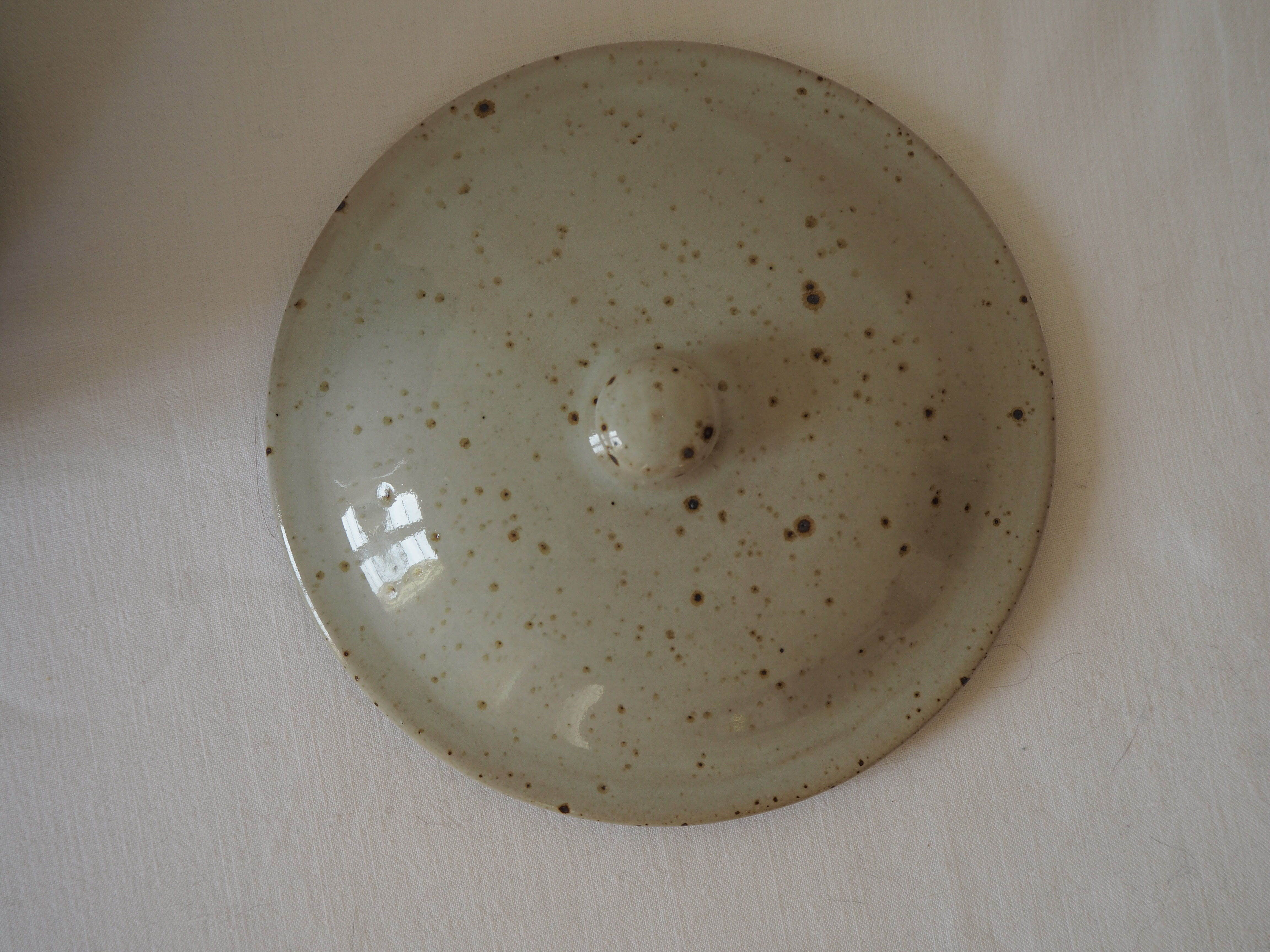 Plat couvert en Grès du Marais