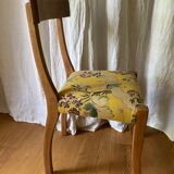 2 chairs in yellow wood fabric pierre frey