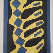 Henri matisse: cut-out on blue background - signed lithograph