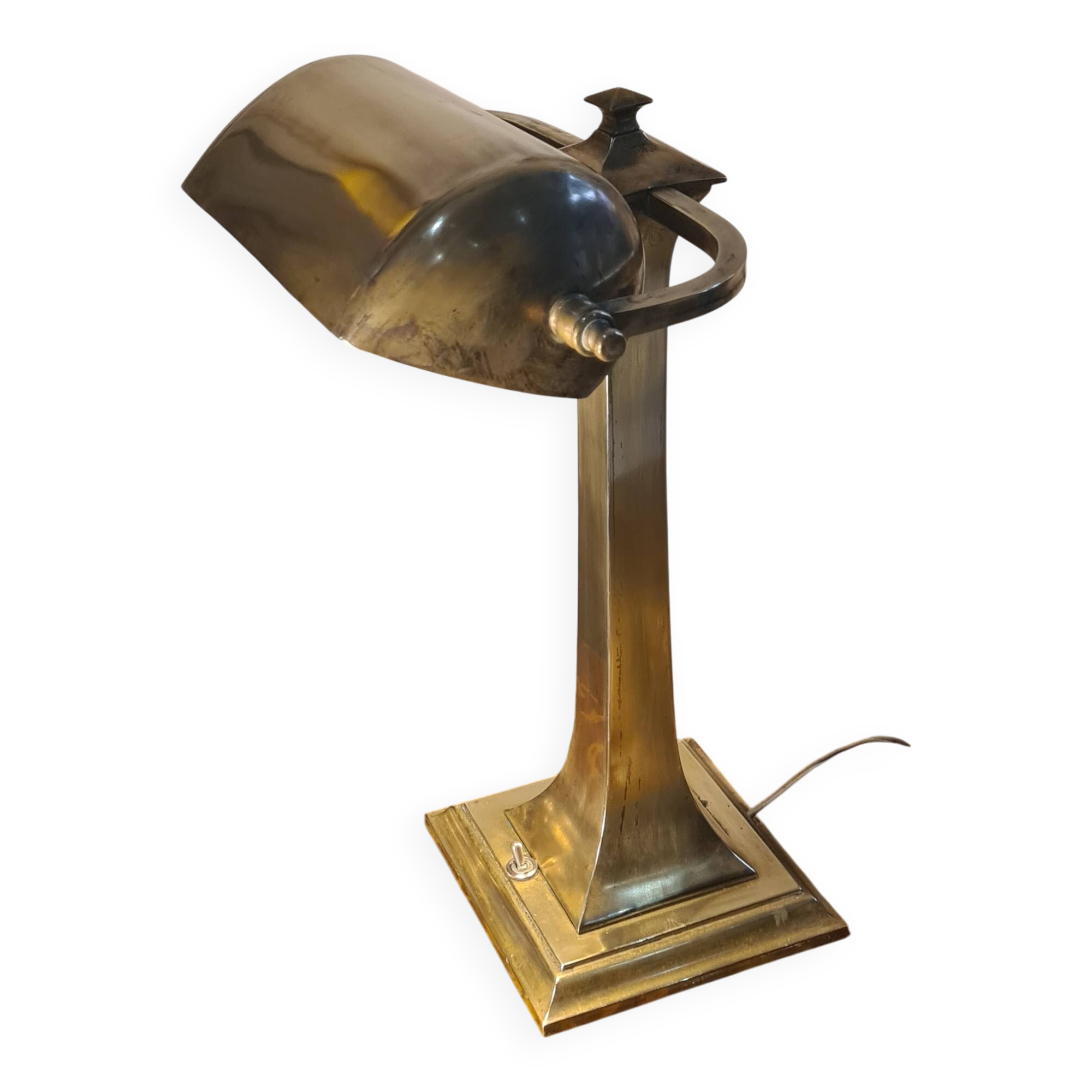Art Deco brass desk lamp from the 1930s to 1950s, electric OK, h43x30