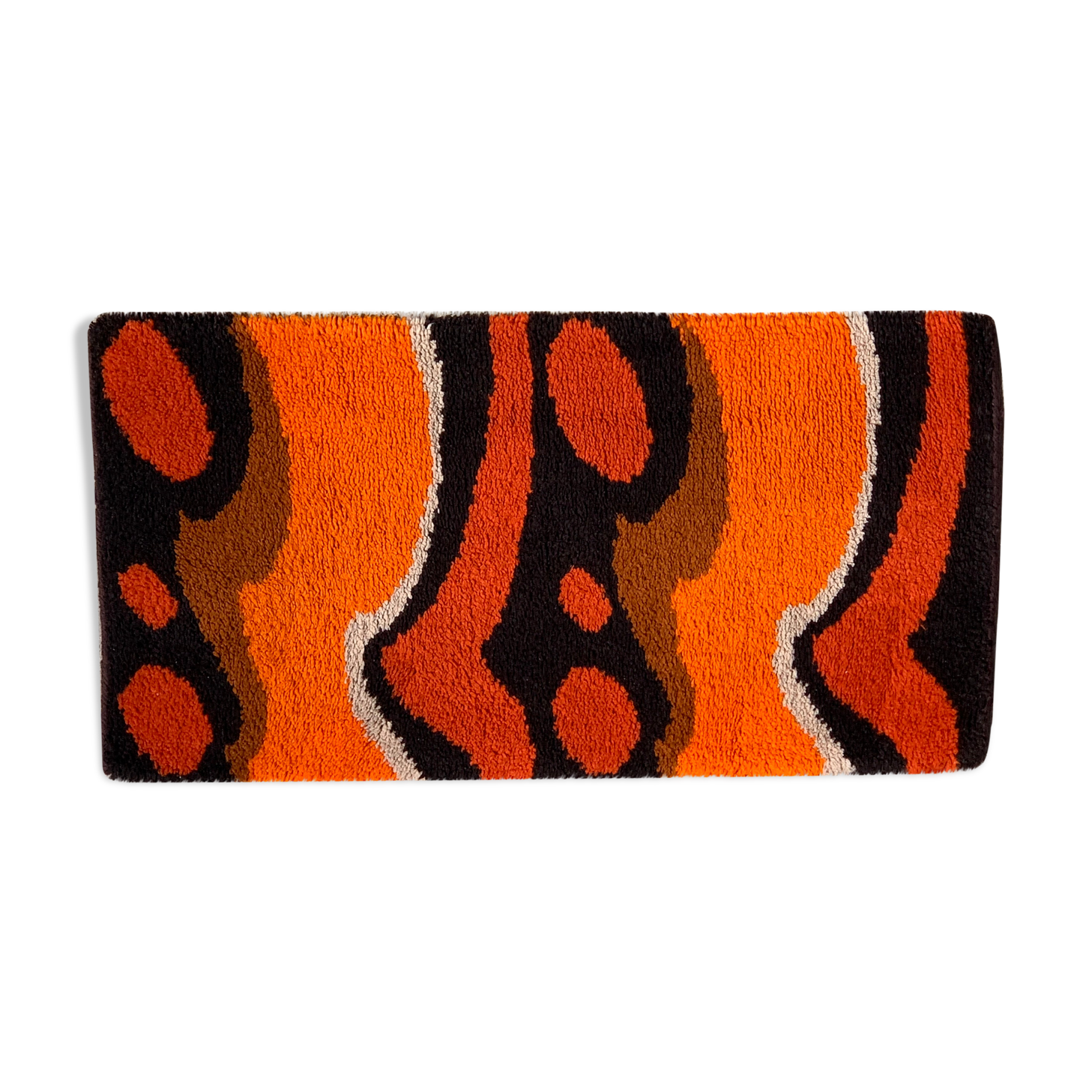 130 x 70 cm rectangular orange seventies carpet