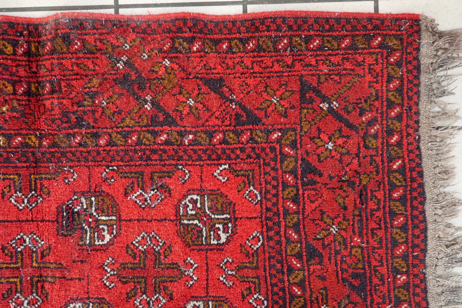 Antique 1920s Afghan Ersari tribal rug 80cm x 126cm - 1C1254