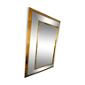Silver tinted rectangular wall mirror brass frame
