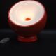Rare lampe à poser d'ambiance bouboule aluminor en métal rouge vintage & design