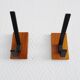 Vintage teak wall hooks, mid century coat hooks