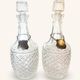 Pair of Vintage 70's Crystal Whisky Gin Decanters