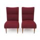Set of wooden and boucle chairs, 1940s