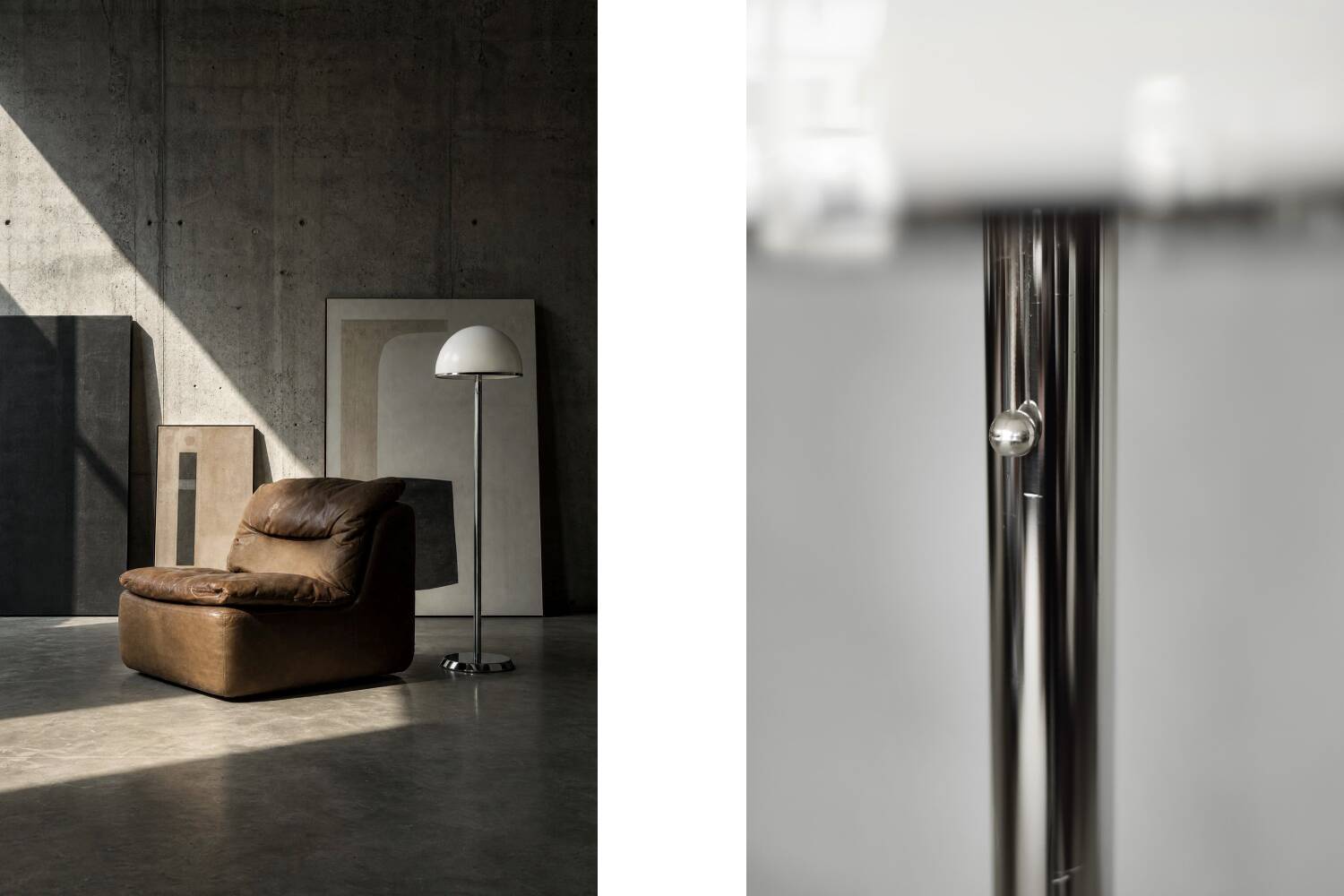 Vintage Swedish Chrome & White Acrylic Floor Lamp from Nybro Armaturfabrik