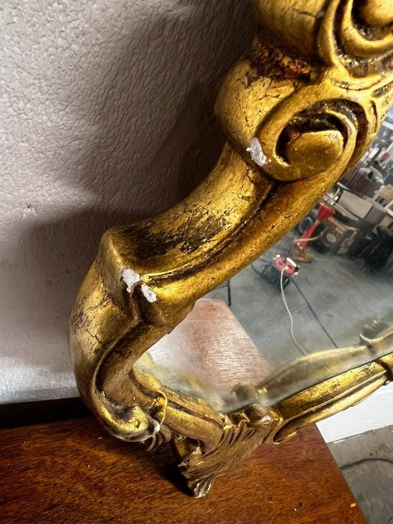 Vintage gold baroque wall mirror