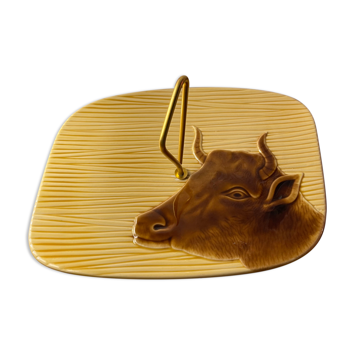 Cheese platter Vallauris bull decoration
