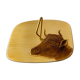 Cheese platter Vallauris bull decoration