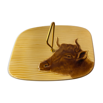Cheese platter Vallauris bull decoration