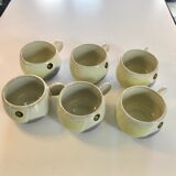 6 yellow/lilac coffee cups