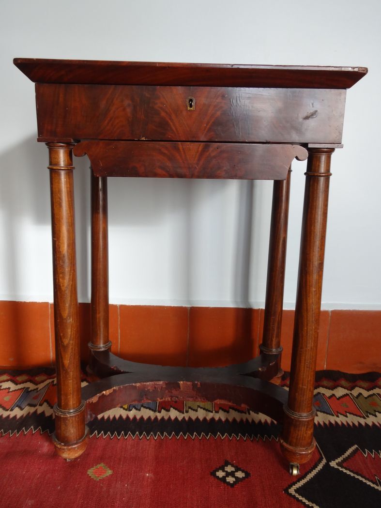 Mahogany Empire and mahogany veneer dressing table