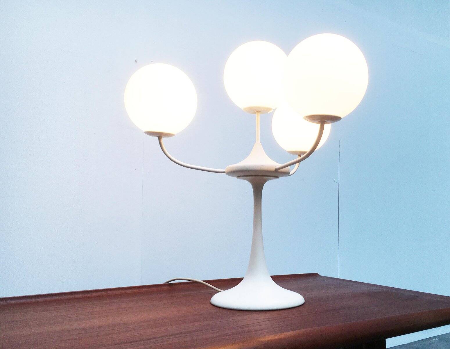 Table lamp in glass and metal by E.R. Nele for Temde, 1960s