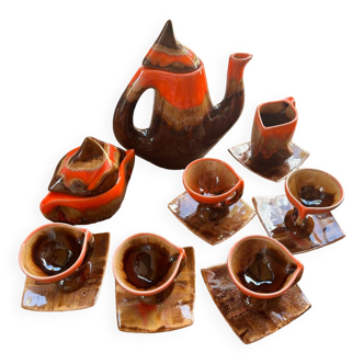 Ceramic tea service alain guillard de lizio vintage colors