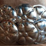 Set of 6 metal oyster plates