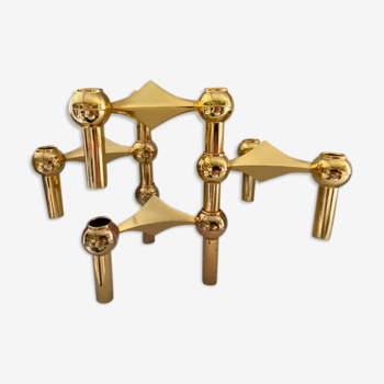 Series of 4 gold Nagel modular candlesticks