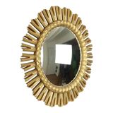 XL Gold-colored Sun Mirror Sunburst Witch's Eye Resin 60cm