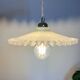 Vintage 1950s entirely white serrated opaline pendant light