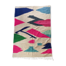 Tapis Kilim berbère marocain écru à motifs colorés 324x207cm