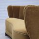 1960s, 2-seater Danish "Banan" sofa, original olive/green furniture velour.