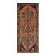 Vintage Turkish Oushak Handmade Wool Cotton Brown Runner Rug 128296