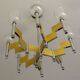 Italian 8-arm brass and glass chandelier by Sciolari, 1970s