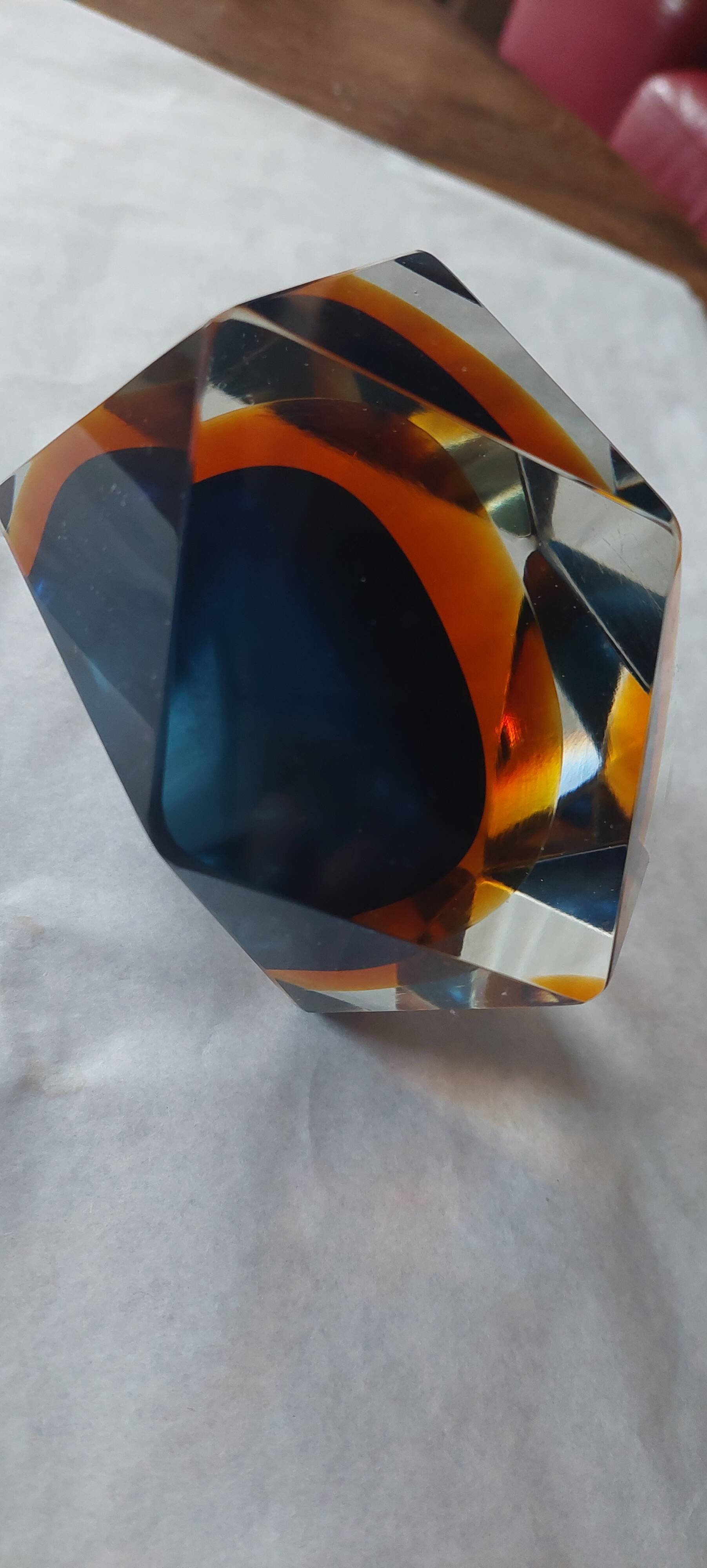 Diamond-shaped ashtray by Flavio Poli