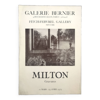 Peter milton, galerie bernier, 1975. affiche originale