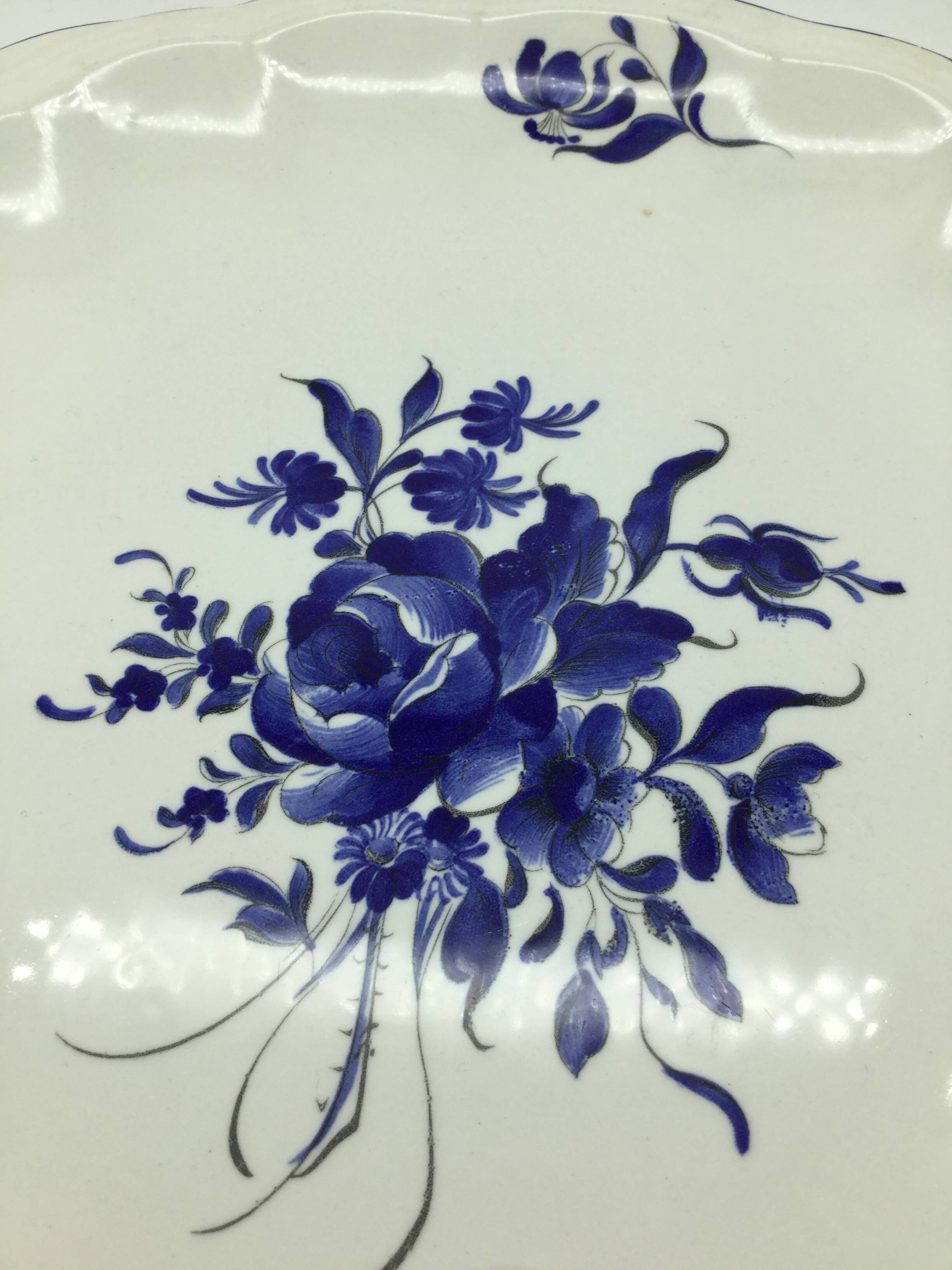 Large blue fire plate 28 cm, Lunéville tradition
