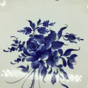 Large blue fire plate 28 cm, Lunéville tradition